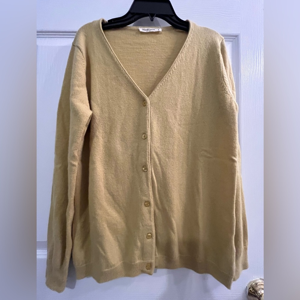 Woolovers Tan Yellow Vintage Wool Womens Small Cardigan